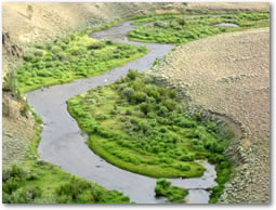 The Sweetwater flows from the Wind River mountains.